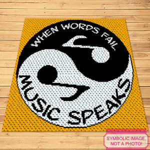 Yin Yang Music Crochet Pattern - C2C Blanket Pattern