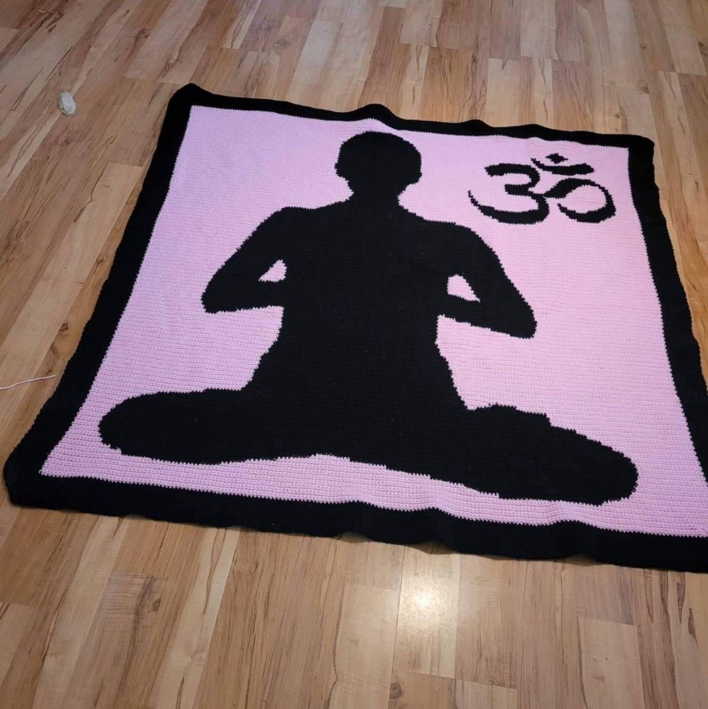 Om Meditation Yoga Crochet Pattern, Tapestry Crochet Blanket Pattern