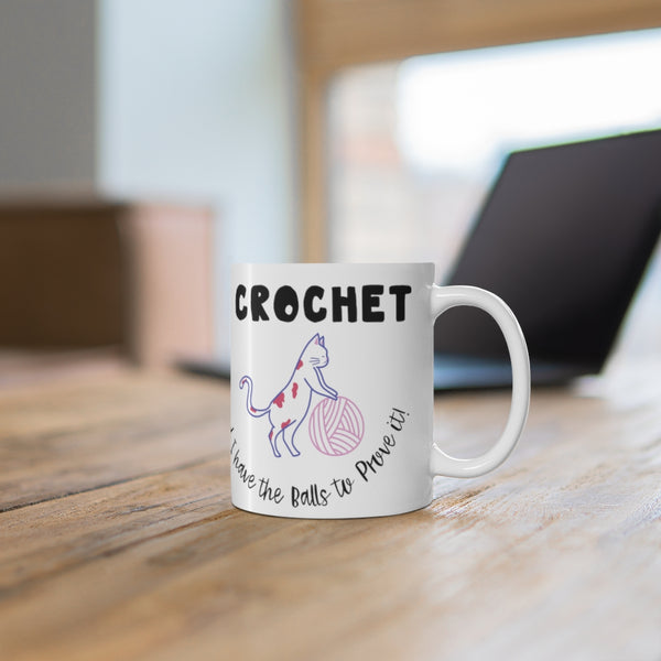 Warm-up with a nice cuppa out of this Crochet ceramic coffee mug. Make that "aaahhh!" moment when you finally get a chance to crochet even better with this cute Crochet Mug. A Black Cup is also available. This is the perfect gift for the coffee, tea, and chocolate lovers who enjoy Crocheting and Yarn. Click to learn more!