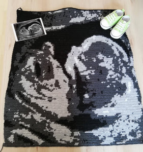 The Baby Ultrasound Crochet Pillow Pattern, Tapestry Crochet Blanket Pattern