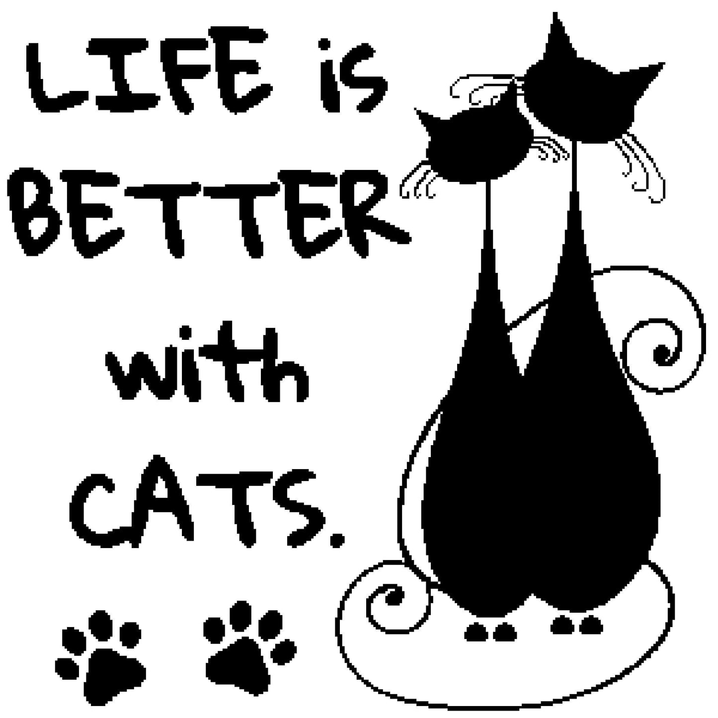 Tapestry Crochet Cat Pattern - Life is Better with Cats