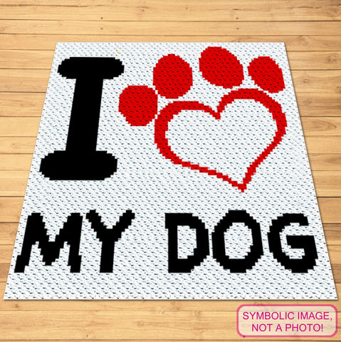 I love my Dog Crochet - C2C Crochet Blanket Pattern
