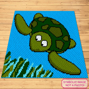 C2C Crochet Turtle Pattern - Crochet Animal Blanket Pattern