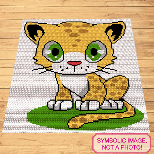 Leopard Crochet Pattern - Tapestry Crochet Blanket and Crochet Pillow Pattern