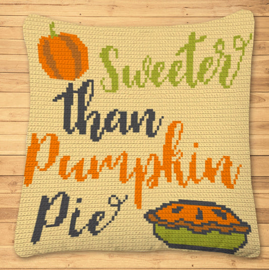 Sweeter Than Pumpkin Pie - Tapestry Crochet Pillow Case, Crochet Blanket Pattern
