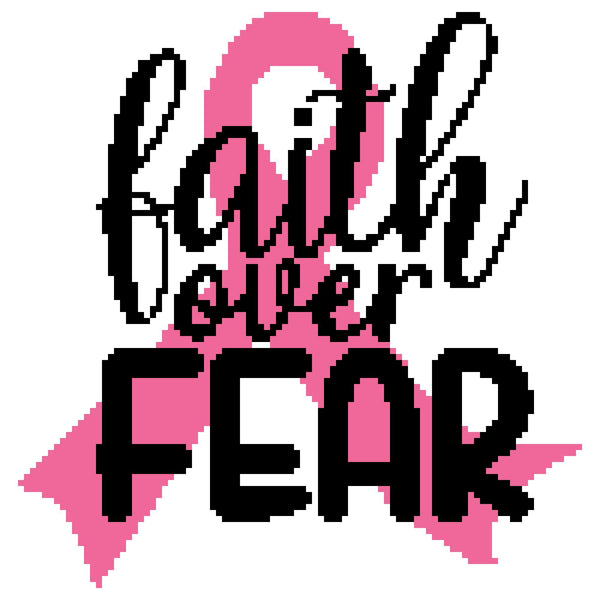Faith Over Fear - C2C Chemo Crochet Afghan Pattern, Pink Ribbon Crochet