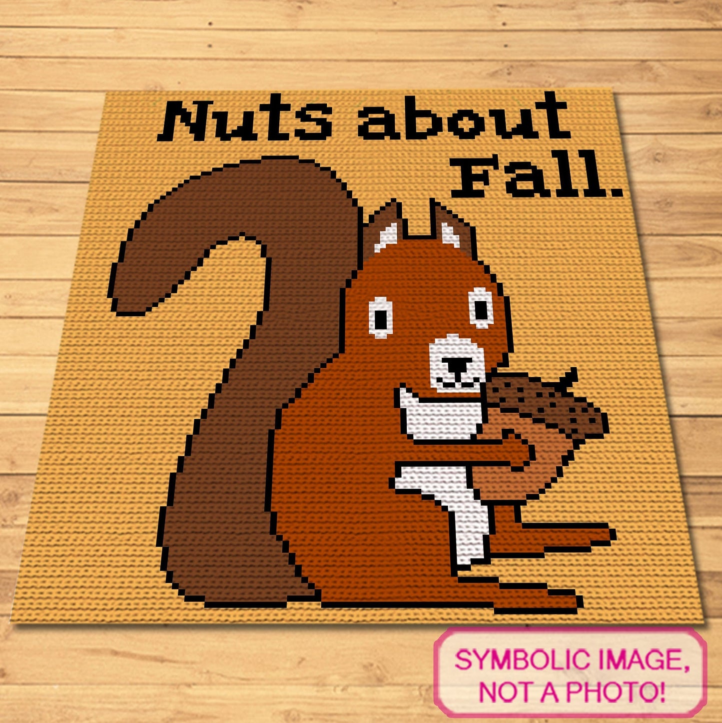 Nuts About Fall Crochet Pattern, Crochet Squirrel Pattern, Crochet Pillow Case