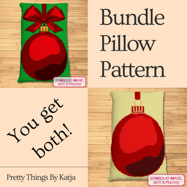 Christmas Crochet Pillow BUNDLE Pattern (Balls), Christmas Crochet Decor