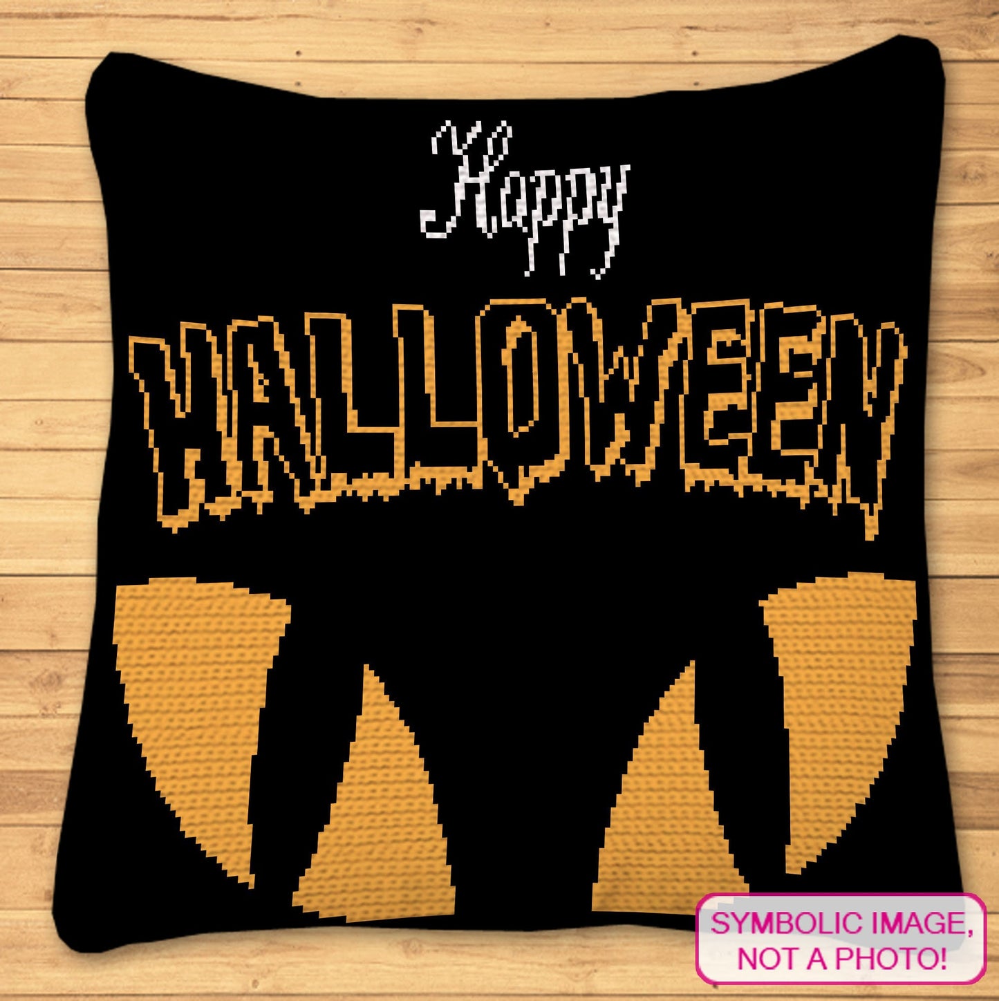 Happy Halloween Crochet Blanket, Crochet Cat Eyes Pillow Pattern