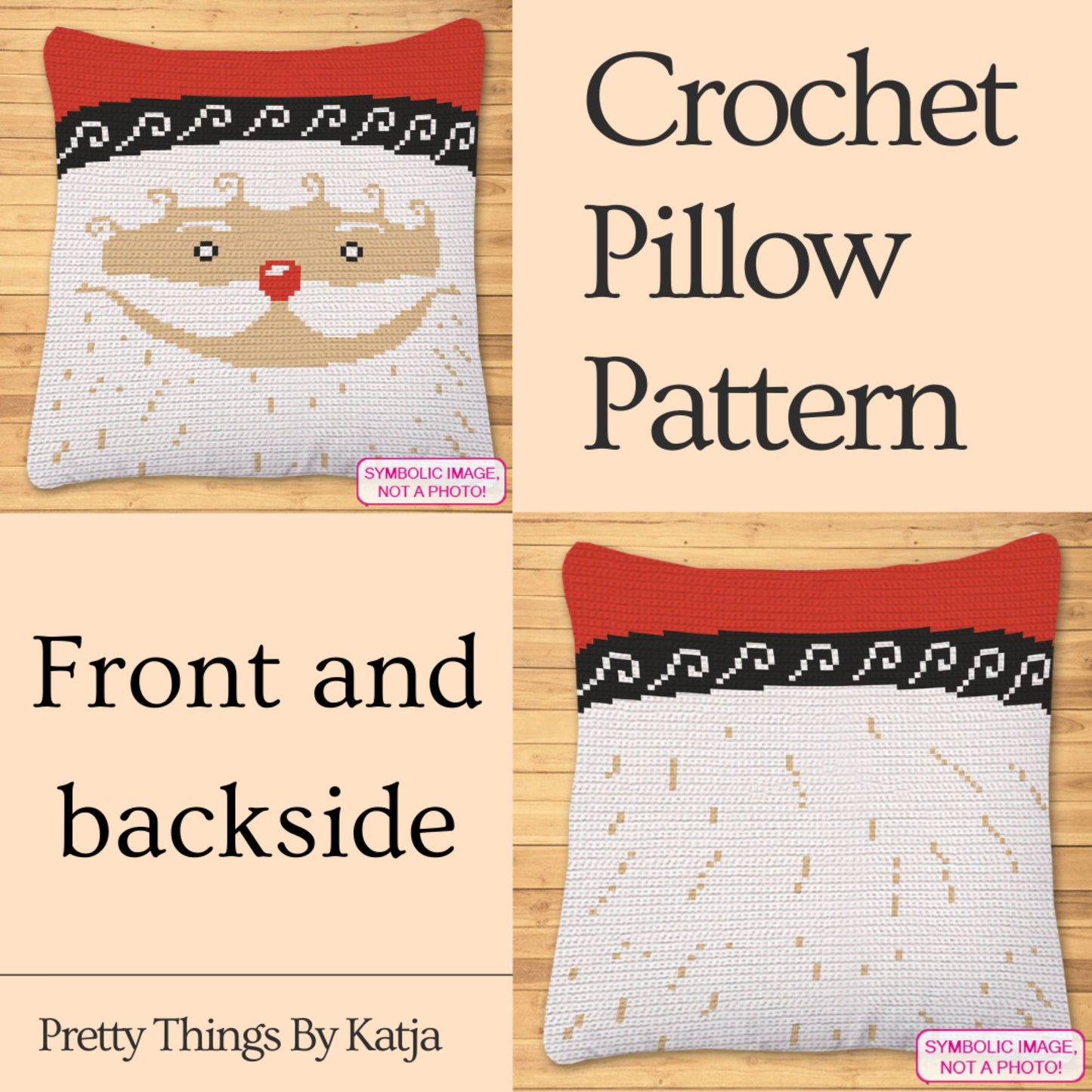 Crochet Santa Pattern - Crochet BUNDLE: C2C Christmas Afghan, Christmas Santa Pillow