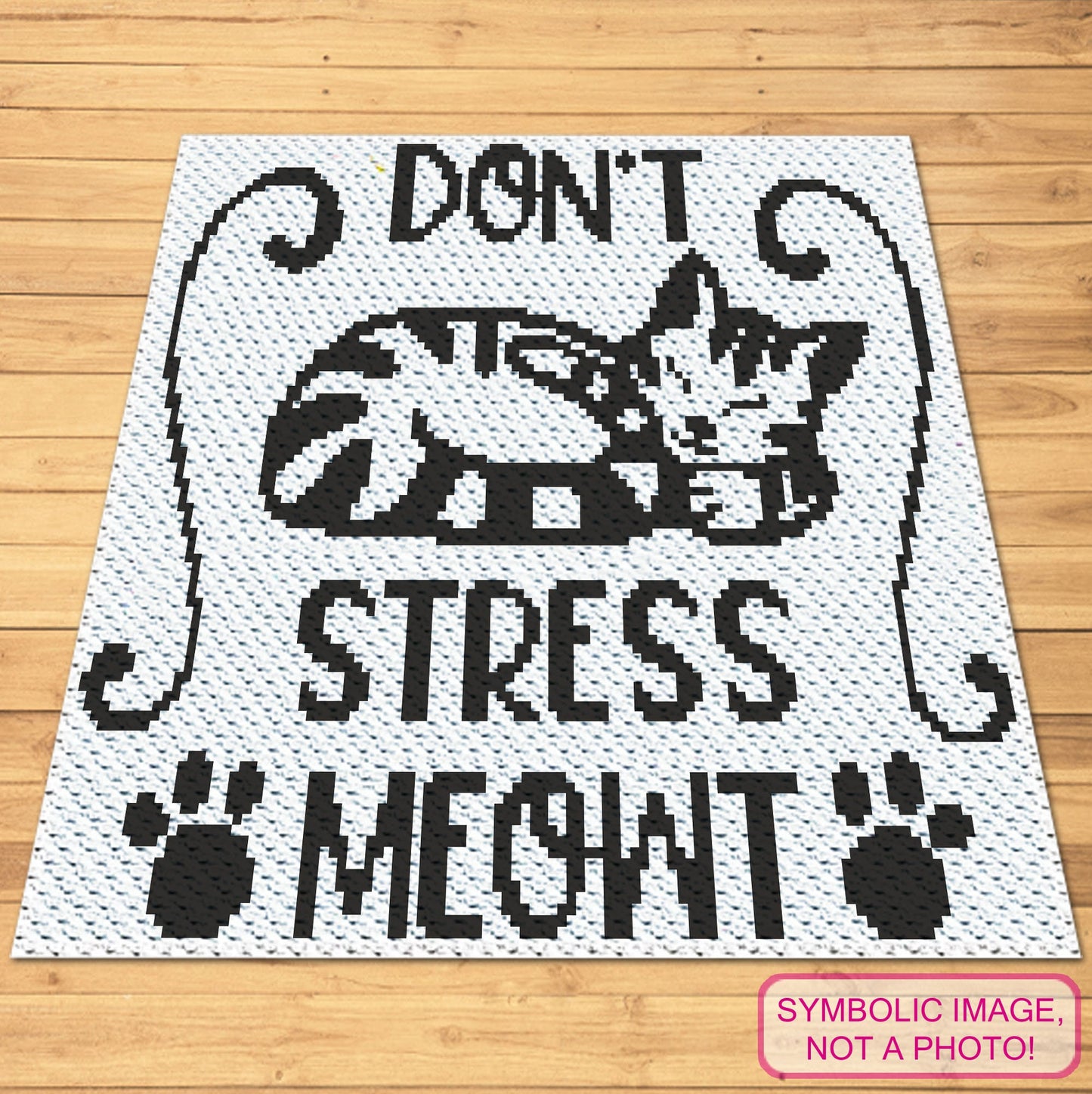 Don't Stress - Crochet BUNDLE: C2C Cat Blanket Pattern, Crochet Pillow Pattern