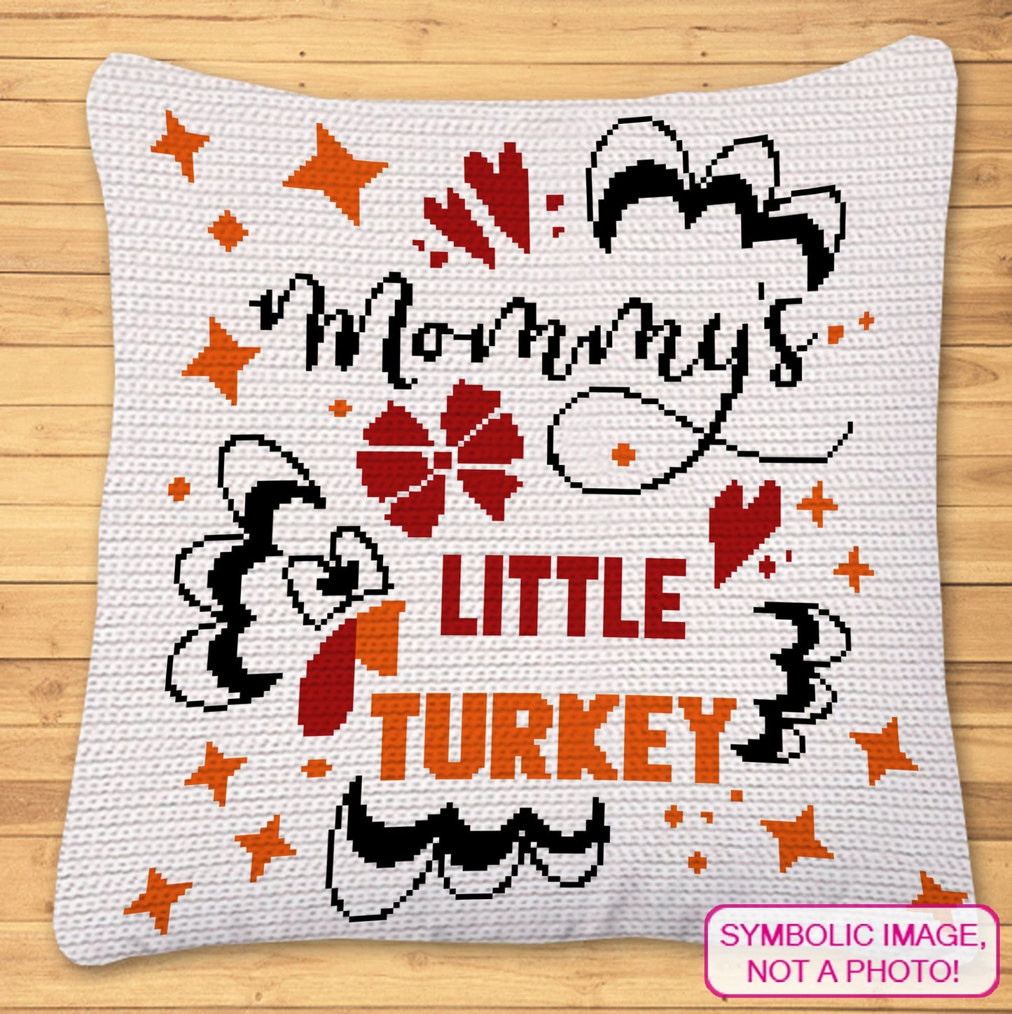 Little Turkey, Thanksgiving Crochet Pattern, Crochet Pillow Cover, Crochet Baby Blanket Pattern