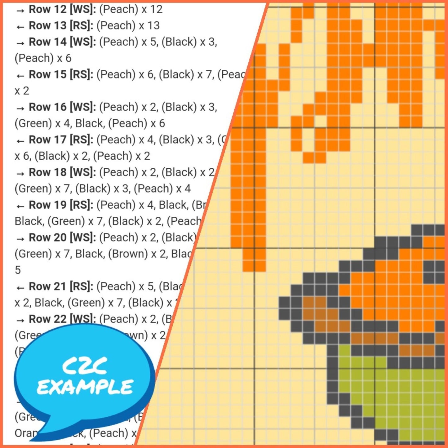Sweeter Than Pumpkin Pie - C2C Crochet Graphgan Pattern
