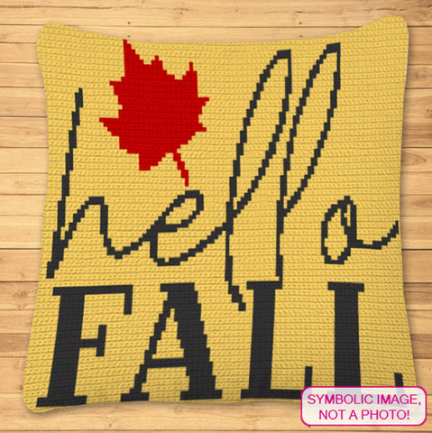 Hello Fall - Crochet Autumn Blanket Pattern, Fall Crochet Pillow Pattern