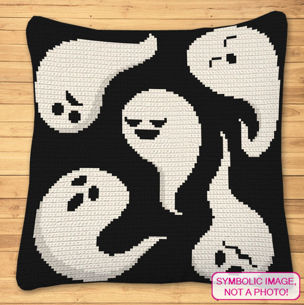 Crochet Ghosts, Halloween Crochet Blanket Pattern, and a Halloween Pillow Pattern