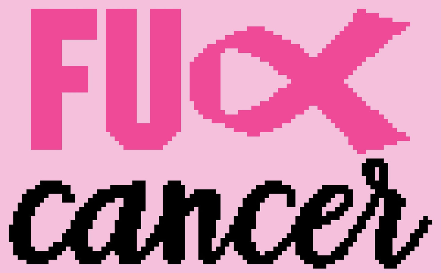 Fuck Cancer Crochet Pillow Pattern - Chemo Crochet, Awareness Ribbon Pattern