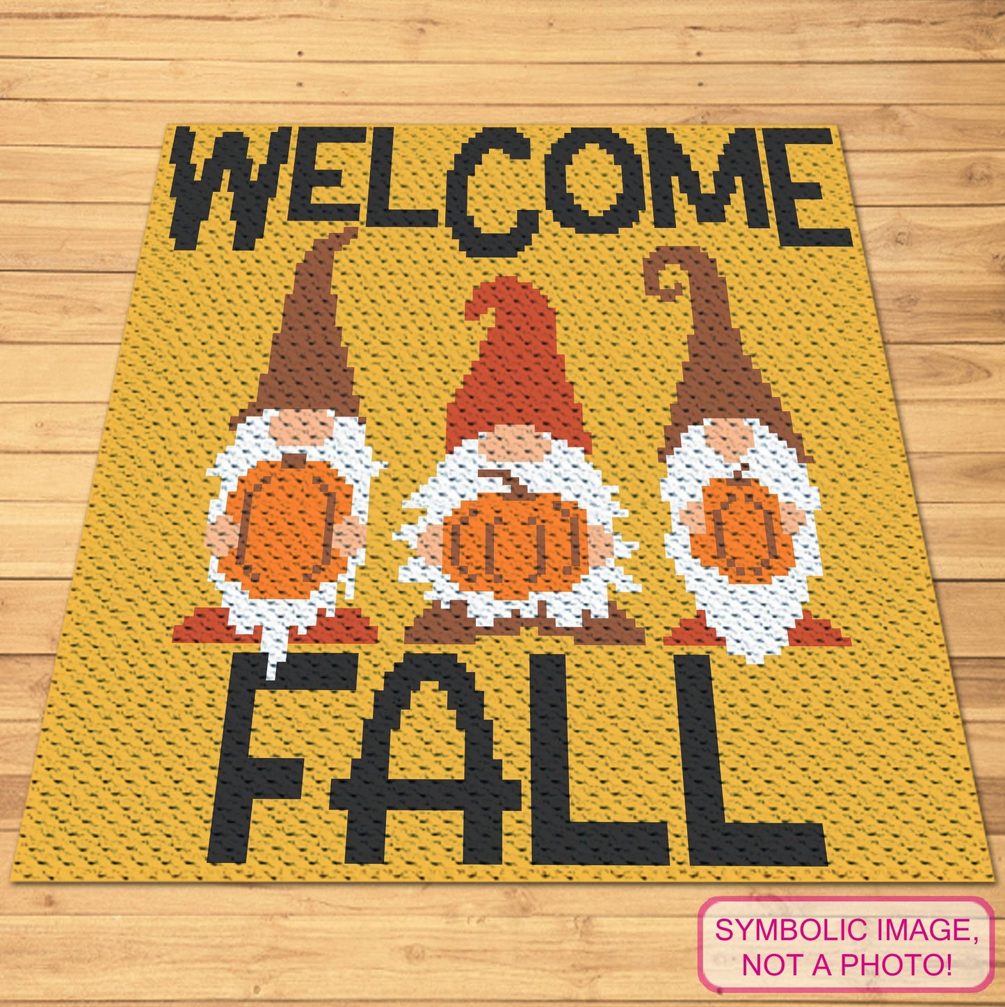 Welcome Fall Crochet Gnome Pattern, Crochet BUNDLE: C2C Afghan Pattern, Fall Crochet Pillow
