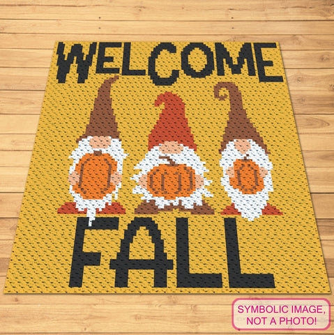 Welcome Fall C2C Crochet Gnome Pattern - Autumn Crochet Pattern