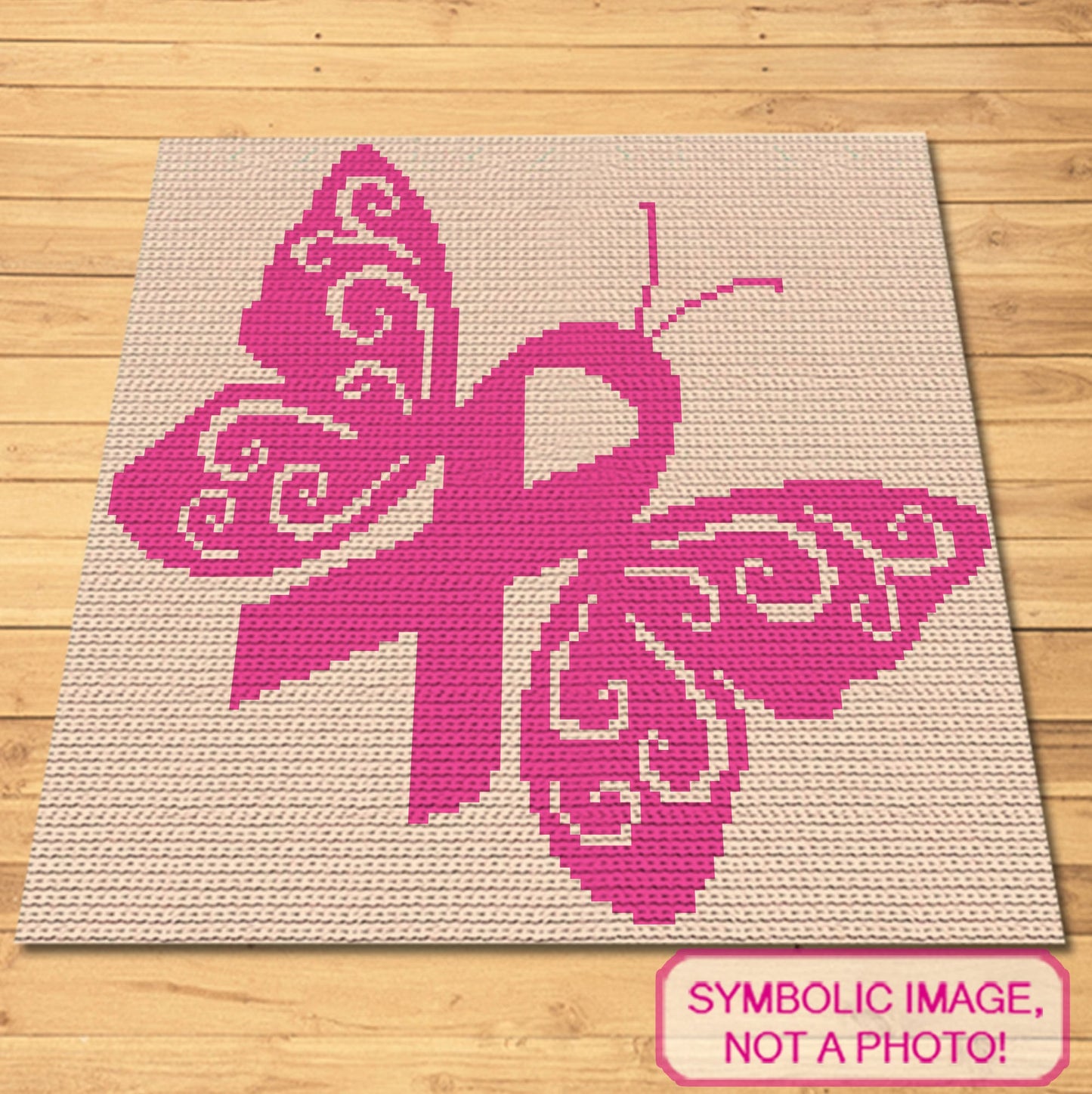 Lupus Awareness Butterfly Crochet Pattern (Tapestry) - Cancer Crochet Blanket Pattern, Crochet Pillow Pattern