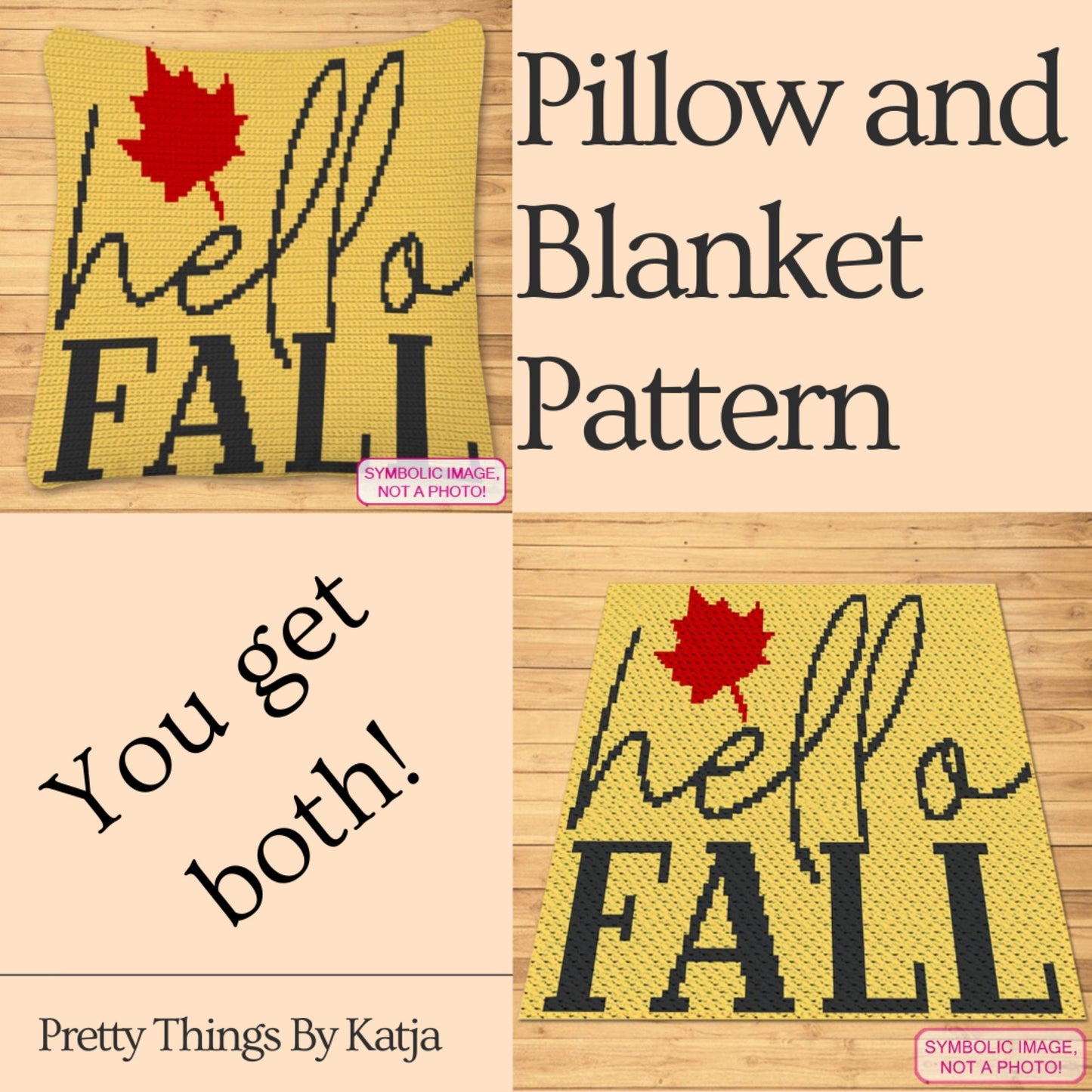 Hello Fall - Crochet Autumn Blanket Pattern, Fall Crochet Pillow Pattern