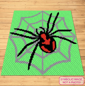 C2C Crochet Spider Pattern - Halloween Crochet Blanket Pattern