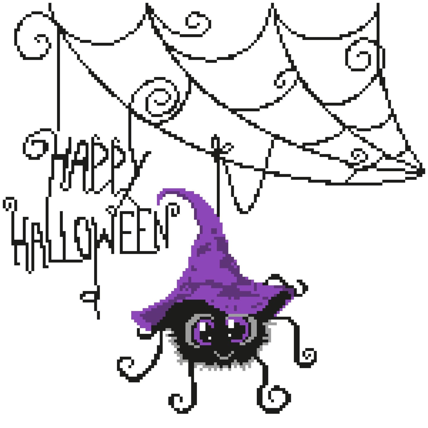 Happy Halloween Crochet Spider Pattern, Tapestry Crochet Blanket, Crochet Pillow Pattern