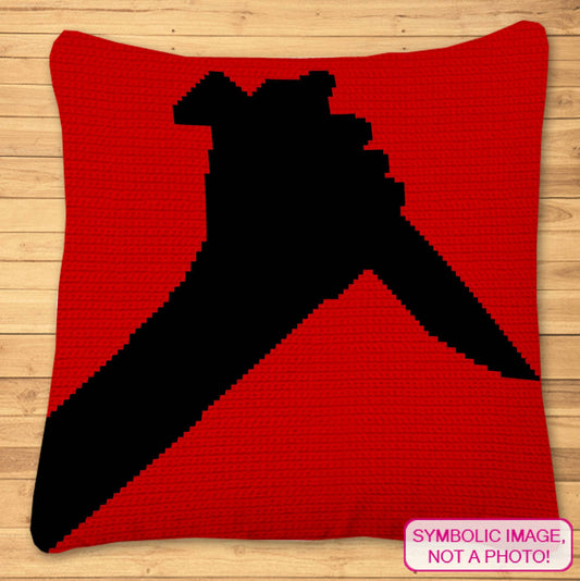 Psycho Knife Crochet Pattern, Tapestry Crochet Afghan Pattern, Crochet Pillow Pattern