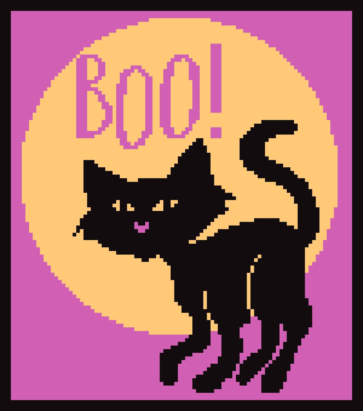 Boo Crochet Halloween Cat, Halloween Crochet Blanket, Crochet Decorative Pillow