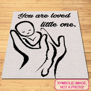 Crochet Baby Blanket Pattern, You are Loved - Tapestry Crochet Graphgan Pattern