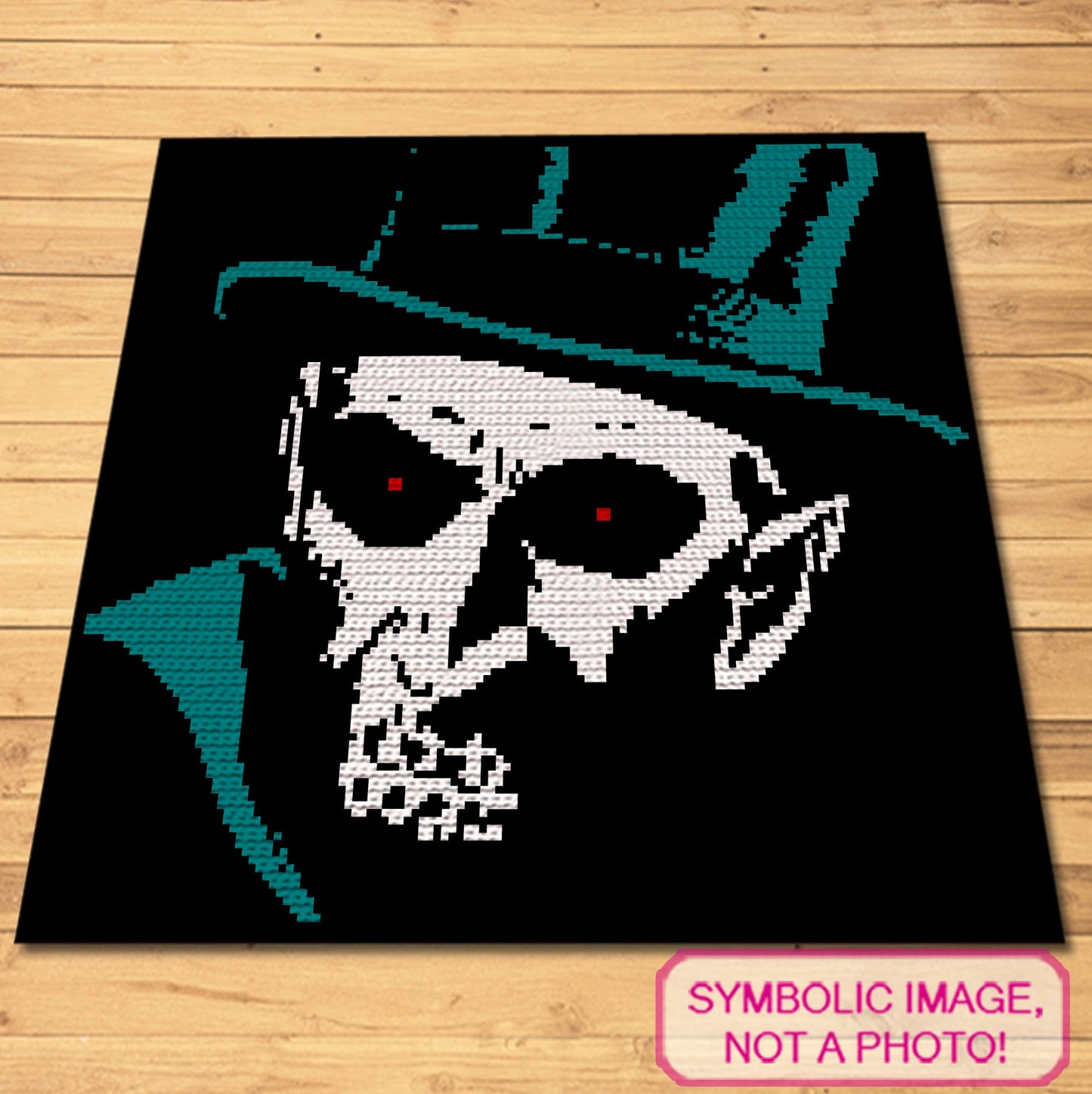 Creepy Man Crochet Halloween Pattern, Crochet Halloween Blanket, Crochet Pillow Pattern, Crochet Skeleton