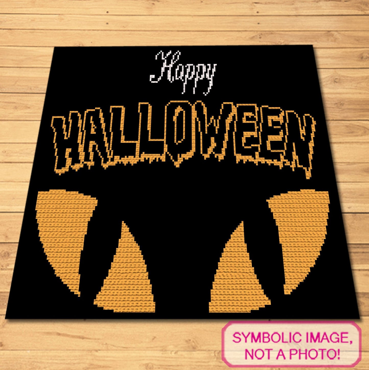 Happy Halloween Crochet Blanket, Crochet Cat Eyes Pillow Pattern