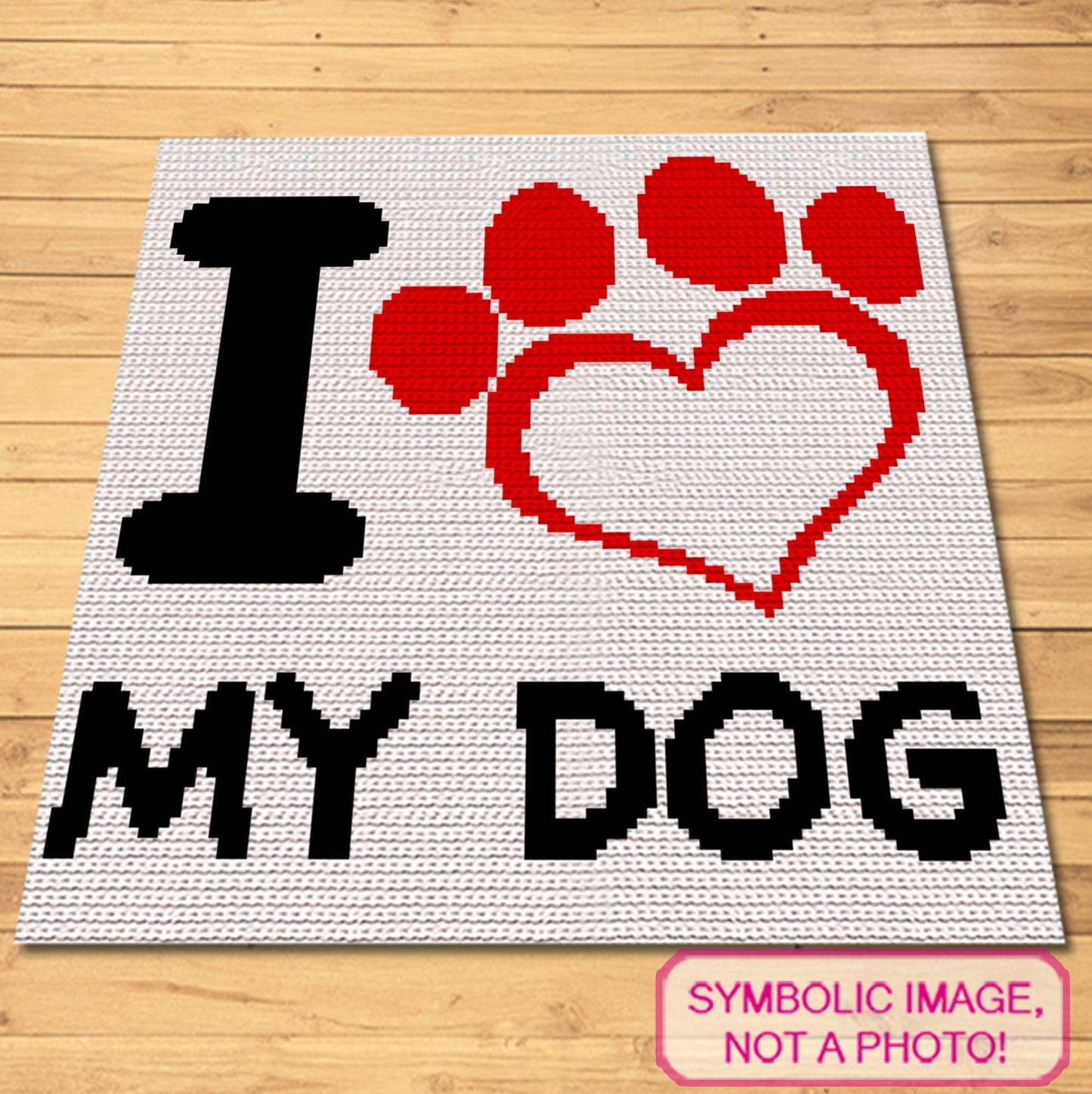 I love my Dog Crochet Pattern - Tapestry Crochet Blanket Pattern, Crochet Pillow Pattern