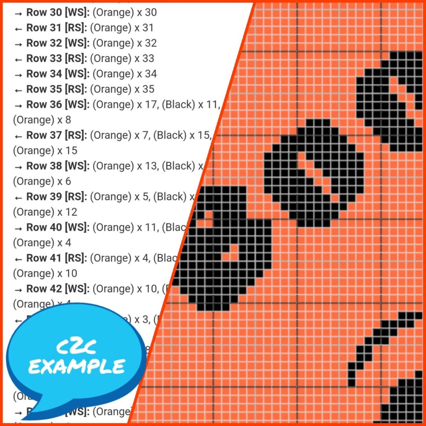 Halloween Crochet Pumpkin Pattern - Tapestry Crochet Blanket Pattern, Crochet Pillow Pattern