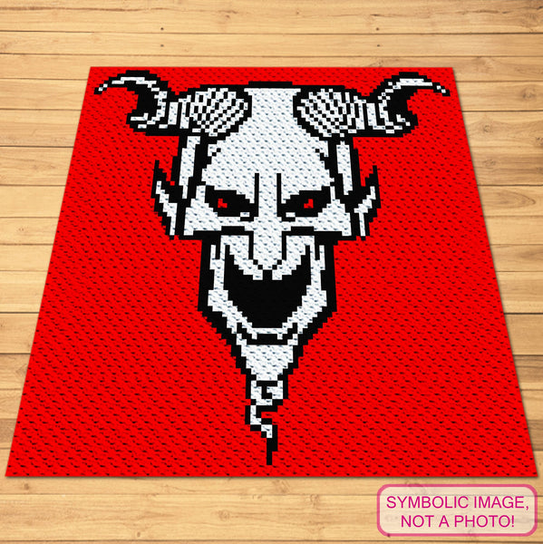 Crochet Devil, Creepy Crochet BUNDLE: C2C Afghan Pattern, Crochet Pillow Pattern