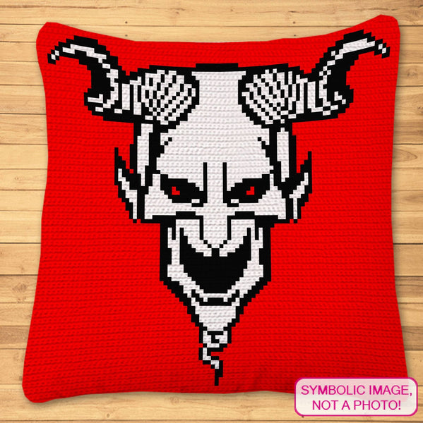 Crochet Devil - Creepy Crochet Afghan Pattern, Crochet Pillow Pattern