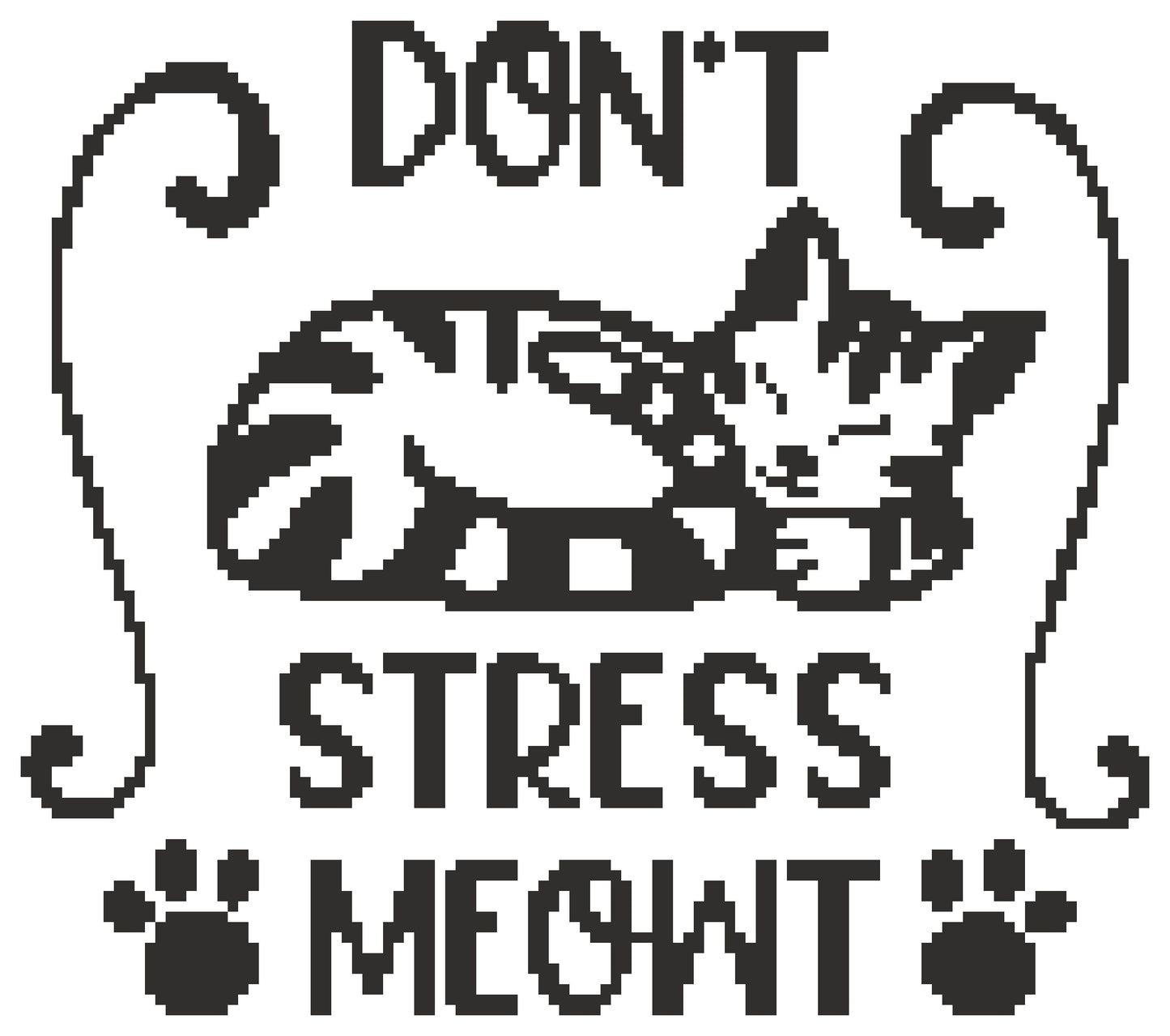 Don't Stress - Tapestry Crochet Cat Blanket Pattern, Crochet Pillow Pattern