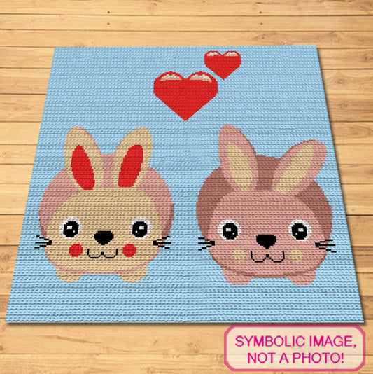 Crochet Bunny Blanket Pattern - Tapestry Crochet Blanket Pattern with Written Instructions. Click to learn more!