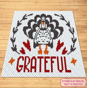 Grateful Turkey Crochet, C2C Thanksgiving Crochet Pattern