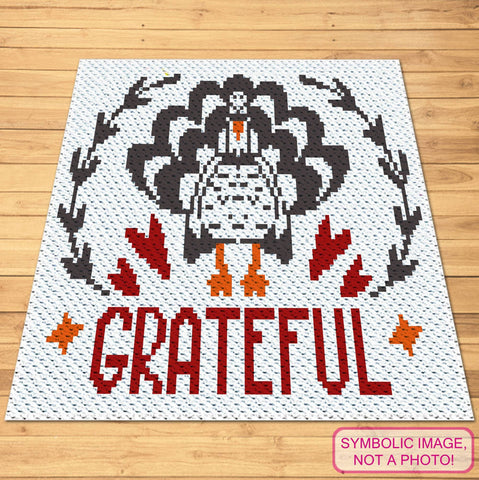 Grateful Turkey Crochet, C2C Thanksgiving Crochet Pattern