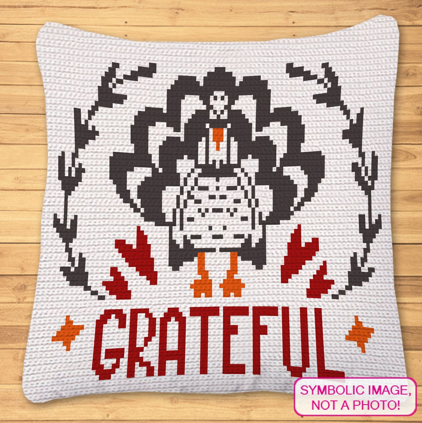 Grateful Turkey Crochet BUNDLE: C2C Thanksgiving Crochet Pattern, Crochet Pillow Pattern