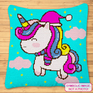 Unicorn Crochet Blanket - Tapestry Crochet Unicorn Pattern, Crochet Unicorn Pillow