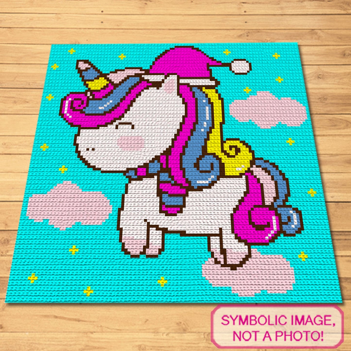 Unicorn Crochet Blanket - Crochet BUNDLE: C2C Unicorn Pattern, Crochet Unicorn Pillow