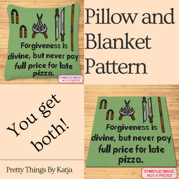 Crochet Ninja Turtle Pattern, Tapestry Crochet Blanket Pattern, Crochet Pillow Pattern