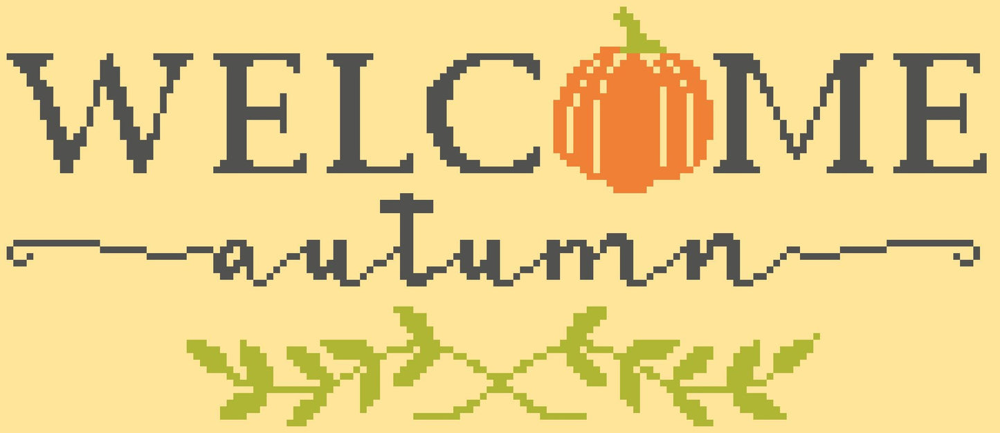 Welcome Autumn Crochet Pillow Pattern - Tapestry Crochet Pattern with Written Instructions