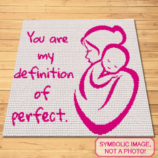 Crochet Newborn Blanket - My Definition of Perfect - Tapestry Crochet Baby Blanket Pattern
