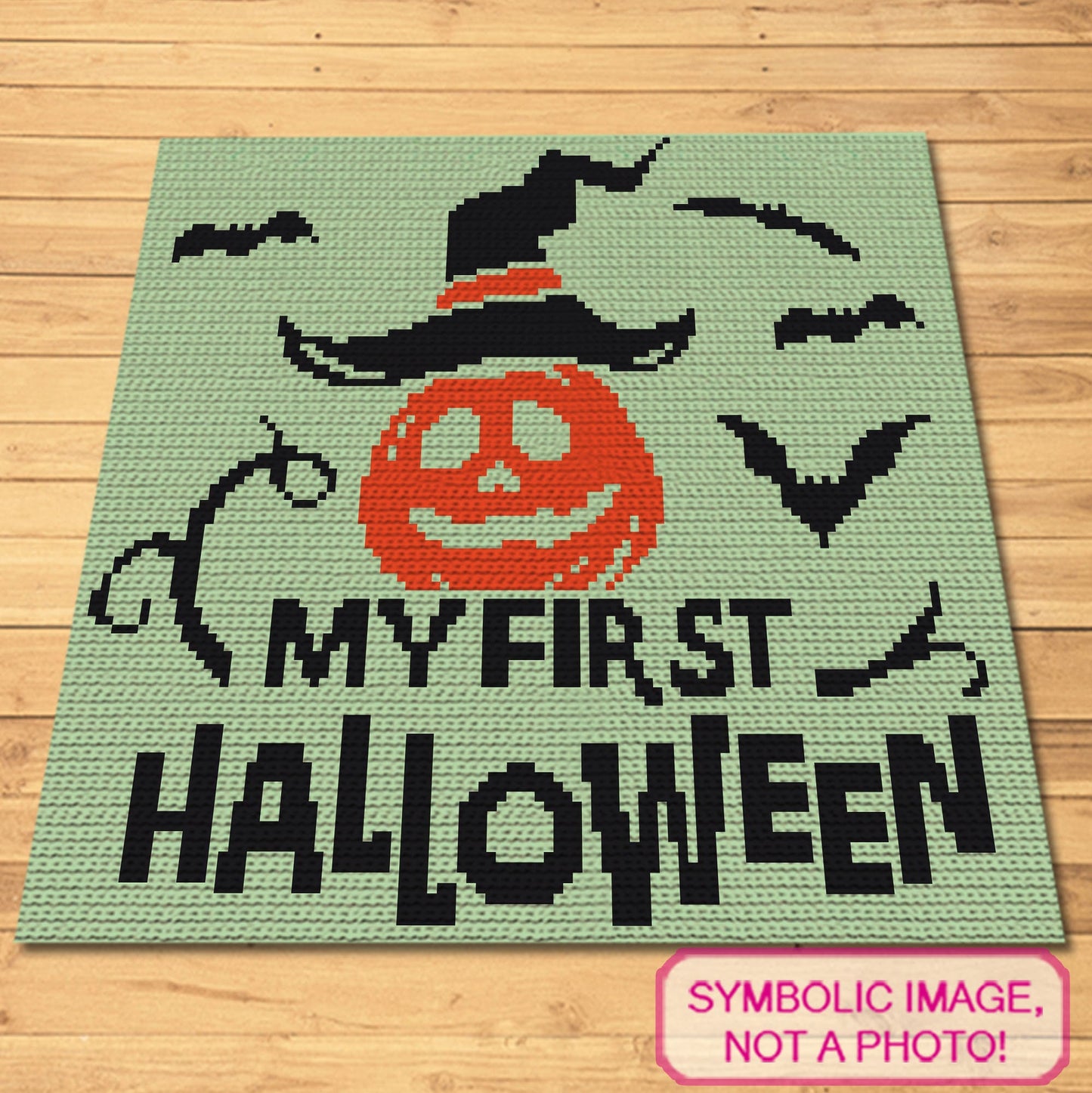 My First Halloween - Crochet BUNDLE: C2C Graphgan Pattern, Halloween Crochet Pillow