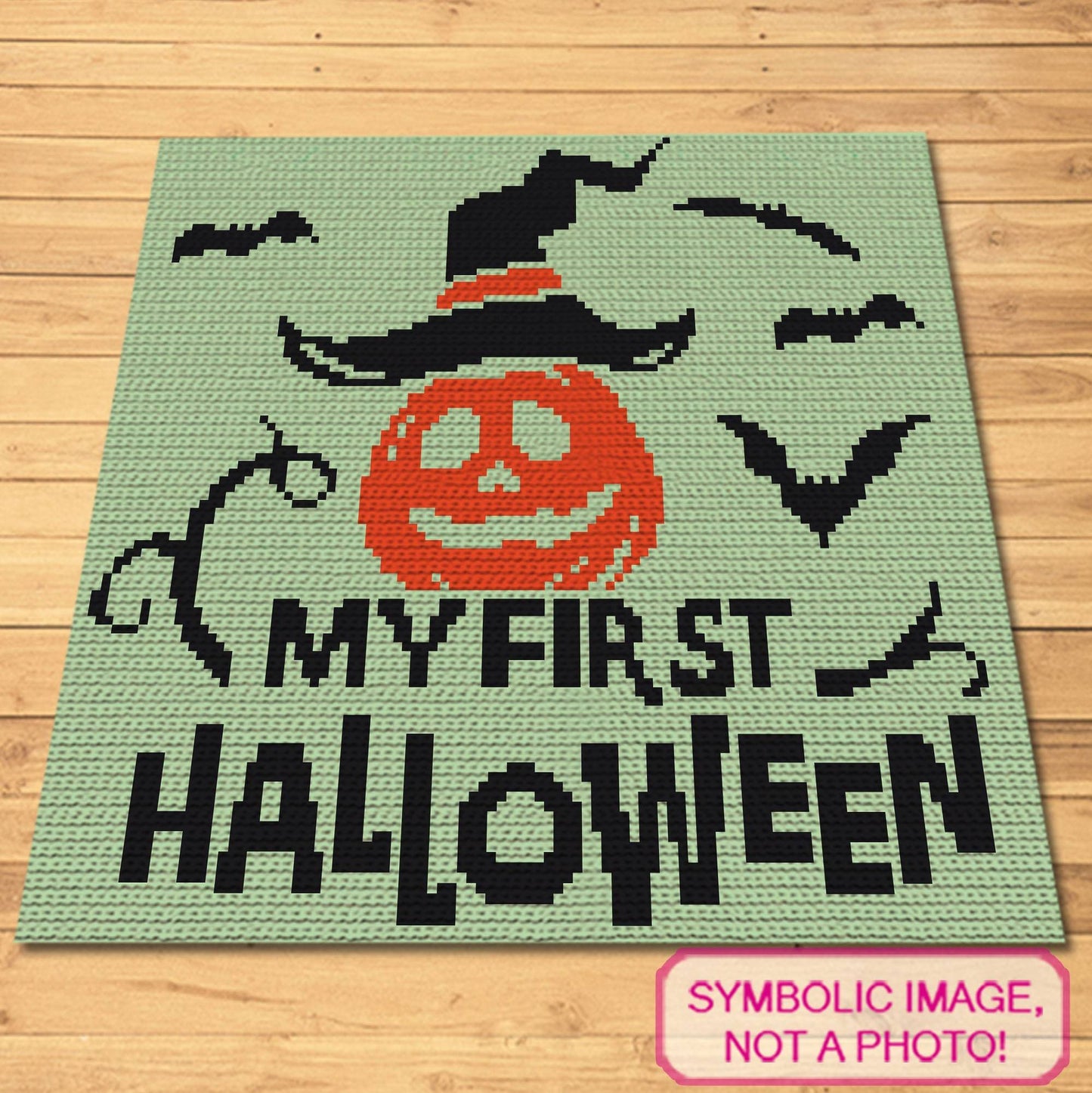 My First Halloween - Tapestry Crochet Graphgan Pattern, Halloween Crochet Pillow