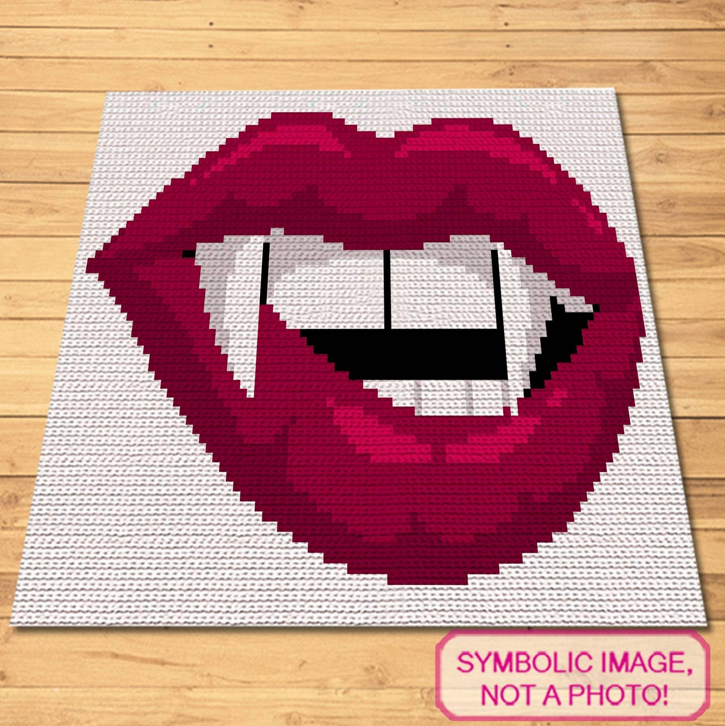 Crochet Vampire Pattern - Tapestry Crochet Blanket Pattern, Halloween Crochet Pillow