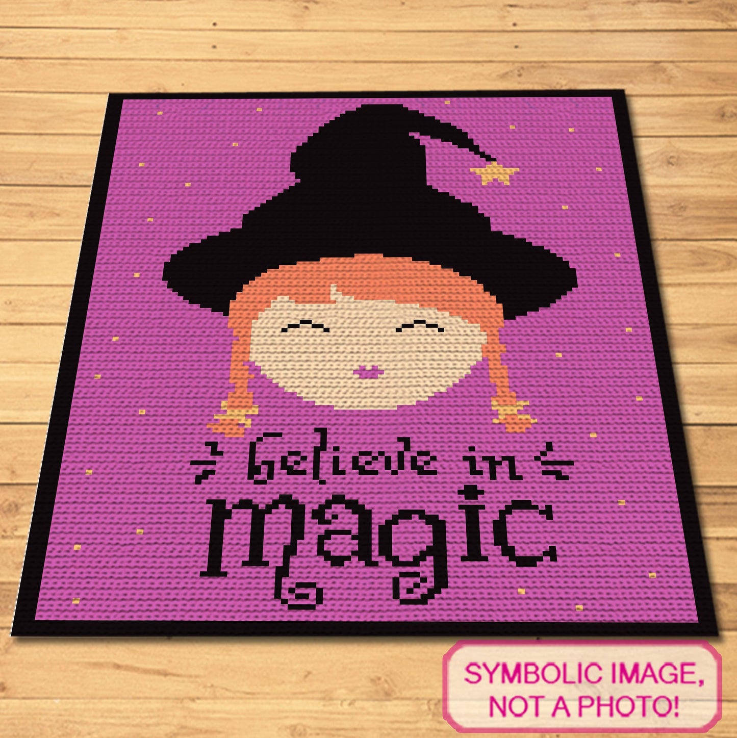 Crochet Witch Pattern - Believe in Magic, Halloween Crochet Blanket