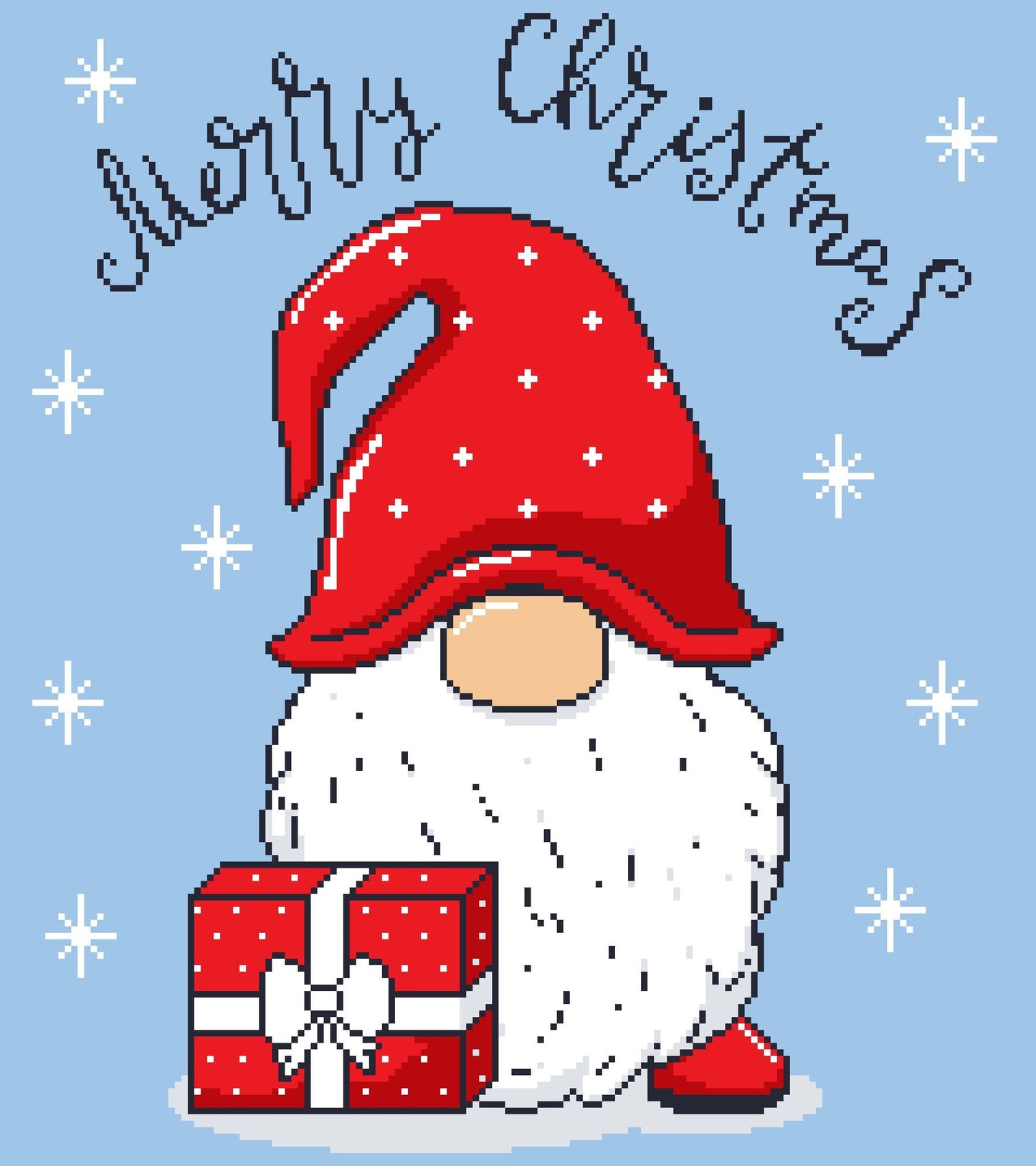 Merry Christmas Crochet Gnome Pattern - Tapestry Crochet Blanket Pattern